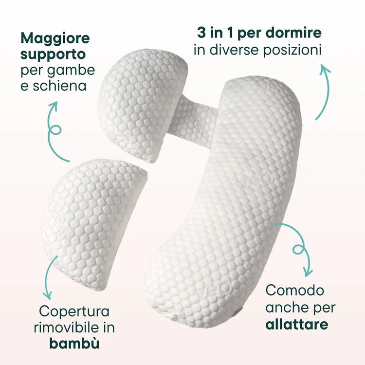VEO – Maternity Pillow | Ergonomic Support for Belly, Back, and Legs (3-in-1)